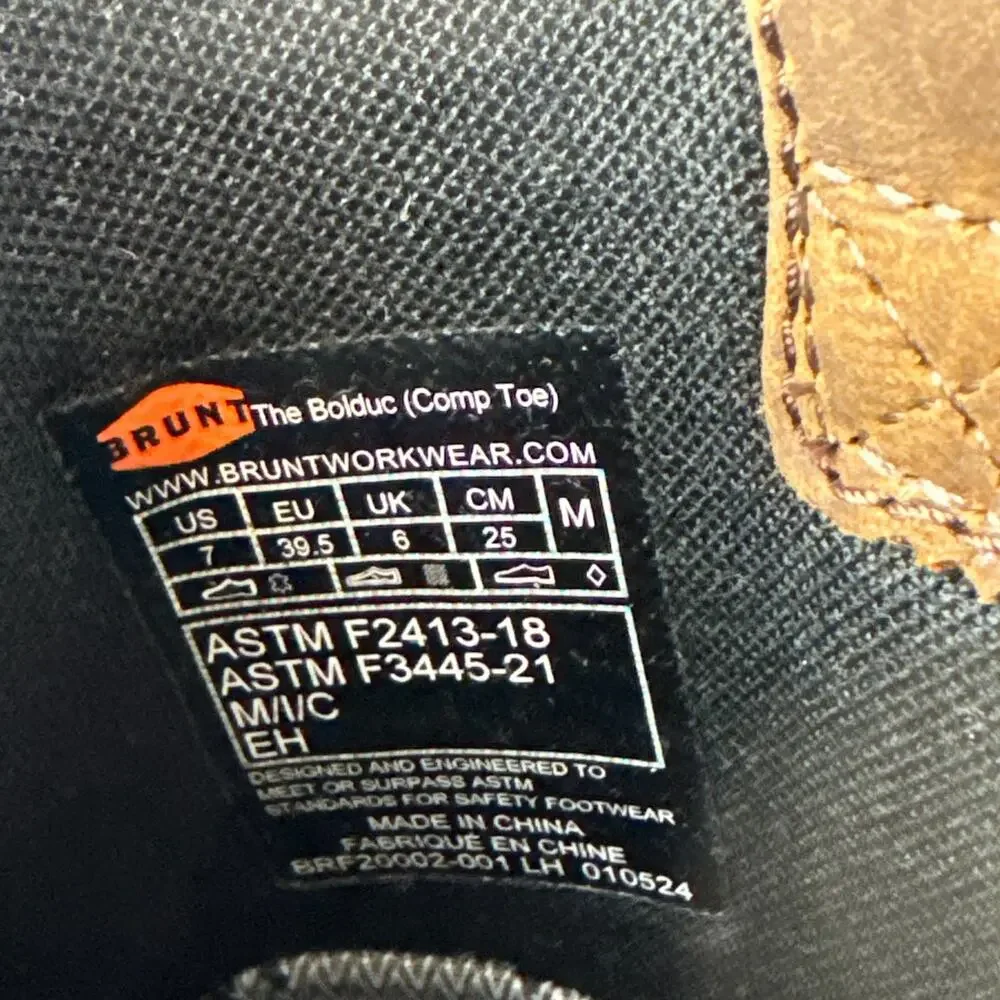 Brunt Bolduc Mens 7 D/E+ Comp Toe Waterproof Work Boots Brown